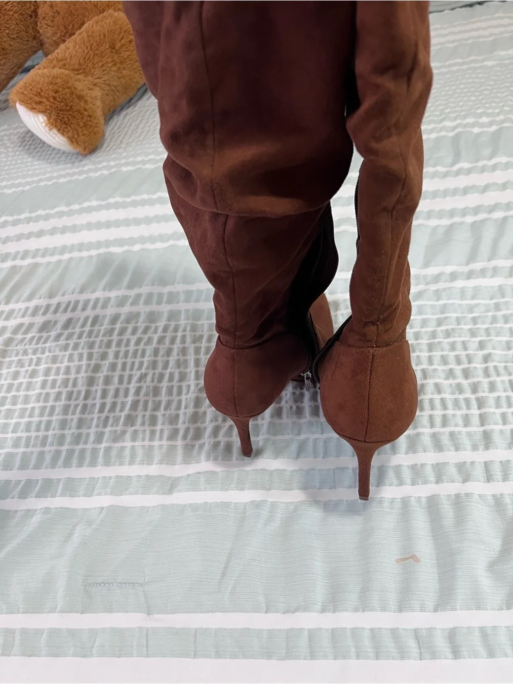 Jessica Simpson Womens Anitah Faux Suede Heels Over-The-Knee Boots size 8.5